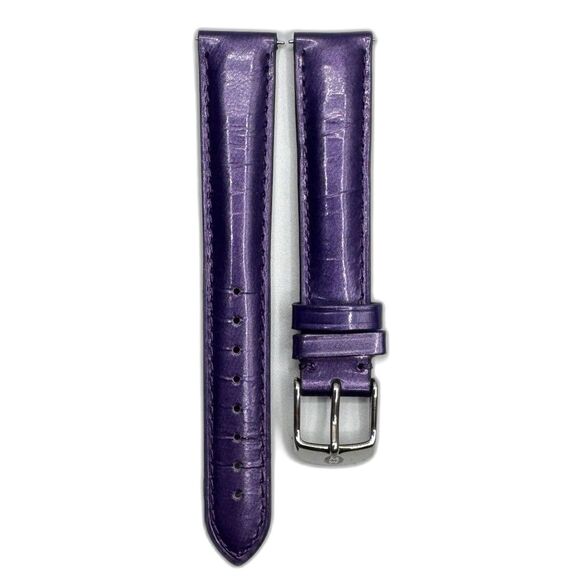 Michele 16mm Genuine Leather Purple Replacement Band Silver Buckle main image 4
